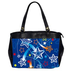 Line Star Space Blue Sky Light Rainbow Red Orange White Yellow Office Handbags (2 Sides)  by Mariart