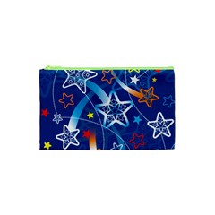 Line Star Space Blue Sky Light Rainbow Red Orange White Yellow Cosmetic Bag (xs) by Mariart