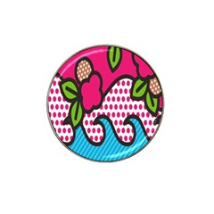 Rose Floral Circle Line Polka Dot Leaf Pink Blue Green Hat Clip Ball Marker (10 Pack)