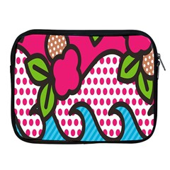 Rose Floral Circle Line Polka Dot Leaf Pink Blue Green Apple Ipad 2/3/4 Zipper Cases