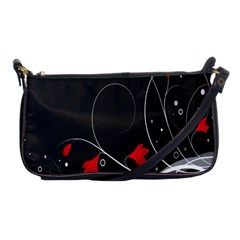 Star Red Flower Floral Black Leaf Polka Circle Shoulder Clutch Bags by Mariart