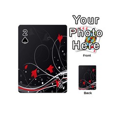 Star Red Flower Floral Black Leaf Polka Circle Playing Cards 54 (mini) 