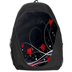 Star Red Flower Floral Black Leaf Polka Circle Backpack Bag