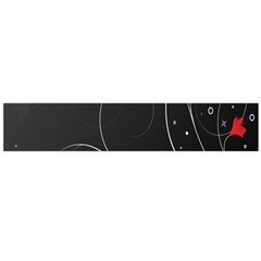 Star Red Flower Floral Black Leaf Polka Circle Flano Scarf (large) by Mariart