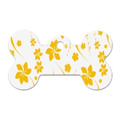 Shamrock Yellow Star Flower Floral Star Dog Tag Bone (two Sides) by Mariart