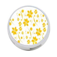 Shamrock Yellow Star Flower Floral Star 4-port Usb Hub (two Sides)  by Mariart