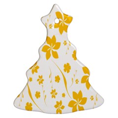 Shamrock Yellow Star Flower Floral Star Christmas Tree Ornament (two Sides)