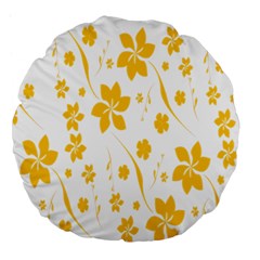 Shamrock Yellow Star Flower Floral Star Large 18  Premium Round Cushions