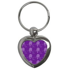 Purple Flower Rose Sunflower Key Chains (heart) 