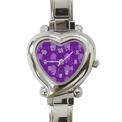 Purple Flower Rose Sunflower Heart Italian Charm Watch