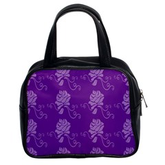 Purple Flower Rose Sunflower Classic Handbags (2 Sides) by Mariart