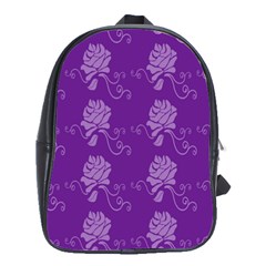 Purple Flower Rose Sunflower School Bags(large) 