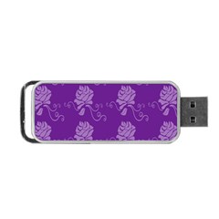 Purple Flower Rose Sunflower Portable Usb Flash (one Side) by Mariart