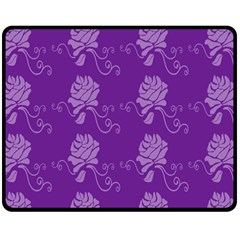 Purple Flower Rose Sunflower Double Sided Fleece Blanket (medium)  by Mariart