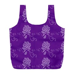 Purple Flower Rose Sunflower Full Print Recycle Bags (l) 