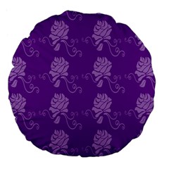 Purple Flower Rose Sunflower Large 18  Premium Flano Round Cushions