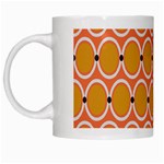 Orange Circle Polka White Mugs Left