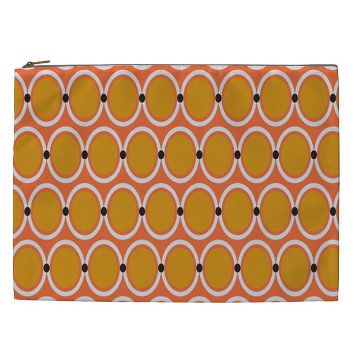 Orange Circle Polka Cosmetic Bag (XXL) 