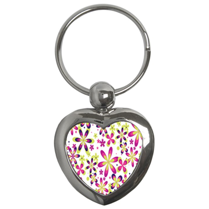 Star Flower Purple Pink Key Chains (Heart) 