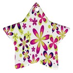 Star Flower Purple Pink Star Ornament (Two Sides) Front