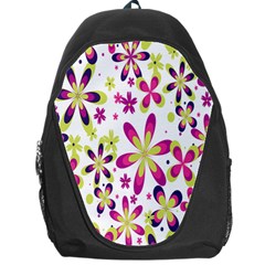 Star Flower Purple Pink Backpack Bag by Mariart