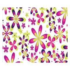 Star Flower Purple Pink Double Sided Flano Blanket (small) 