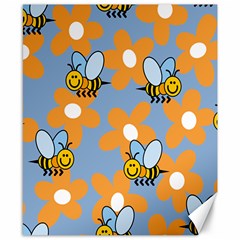 Wasp Bee Honey Flower Floral Star Orange Yellow Gray Canvas 8  X 10  by Mariart