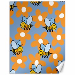 Wasp Bee Honey Flower Floral Star Orange Yellow Gray Canvas 12  X 16  