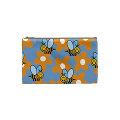 Wasp Bee Honey Flower Floral Star Orange Yellow Gray Cosmetic Bag (small) 