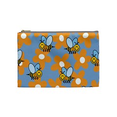 Wasp Bee Honey Flower Floral Star Orange Yellow Gray Cosmetic Bag (medium) 