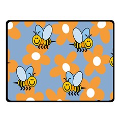 Wasp Bee Honey Flower Floral Star Orange Yellow Gray Fleece Blanket (small)