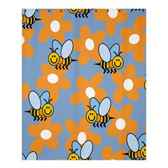 Wasp Bee Honey Flower Floral Star Orange Yellow Gray Shower Curtain 60  X 72  (medium) 