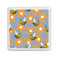 Wasp Bee Honey Flower Floral Star Orange Yellow Gray Memory Card Reader (square) 