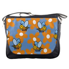 Wasp Bee Honey Flower Floral Star Orange Yellow Gray Messenger Bags by Mariart