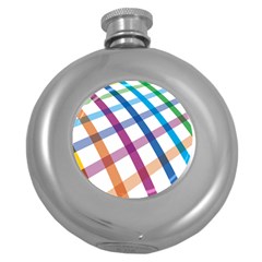 Webbing Line Color Rainbow Round Hip Flask (5 Oz)