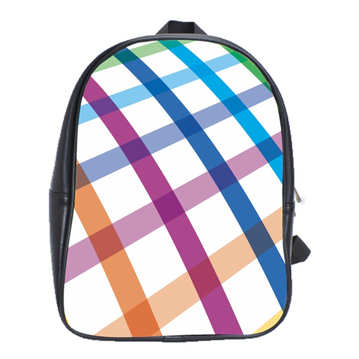 Webbing Line Color Rainbow School Bags (XL) 