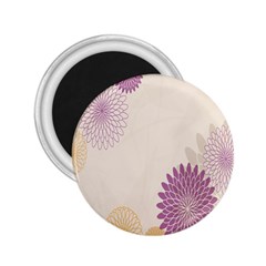 Star Sunflower Floral Grey Purple Orange 2.25  Magnets