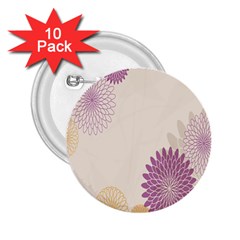 Star Sunflower Floral Grey Purple Orange 2.25  Buttons (10 pack) 