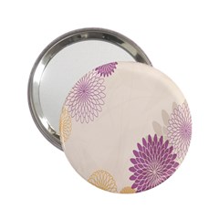 Star Sunflower Floral Grey Purple Orange 2 25  Handbag Mirrors