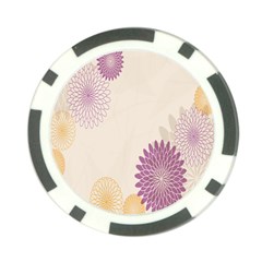 Star Sunflower Floral Grey Purple Orange Poker Chip Card Guard