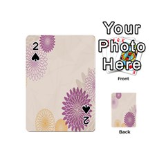 Star Sunflower Floral Grey Purple Orange Playing Cards 54 (Mini) 