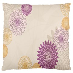 Star Sunflower Floral Grey Purple Orange Large Flano Cushion Case (two Sides)