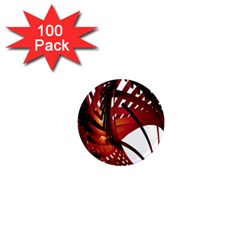 Webbing Red 1  Mini Magnets (100 Pack) 