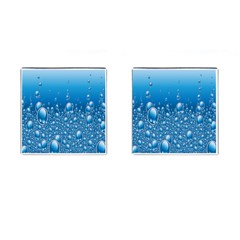 Water Bubble Blue Foam Cufflinks (square) by Mariart