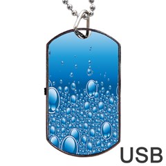Water Bubble Blue Foam Dog Tag Usb Flash (two Sides)