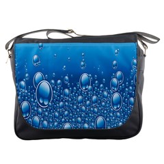 Water Bubble Blue Foam Messenger Bags by Mariart