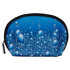 Water Bubble Blue Foam Accessory Pouches (large)  by Mariart