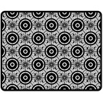 Geometric Black And White Fleece Blanket (Medium)  60 x50  Blanket Front