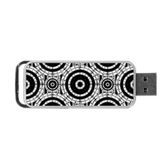 Geometric Black And White Portable Usb Flash (one Side) by linceazul