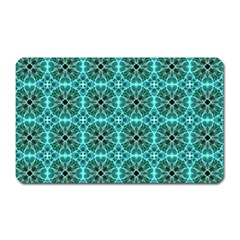 Turquoise Damask Pattern Magnet (rectangular) by linceazul